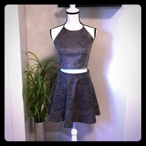 Guess Snakeskin Crop Top & Skirt